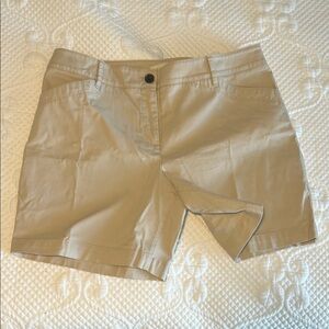 Talbots Tan Bermuda Shorts Classic Fit Cotton Blend